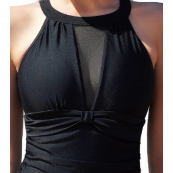 I2Crazy Women's One Piece Swimsuit Mesh V-Neck Monokini Tummy Control Large - Picture 3 of 4